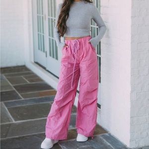 NWT Pink windbreaker cargo pants